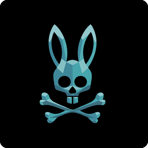 卡通兔子头像骷髅头兔子男装印花素材