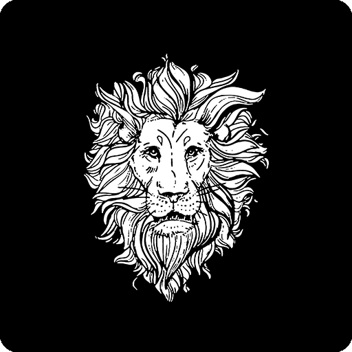 卡通狮子头像手绘狮子头图案狮子头像男装印花素材