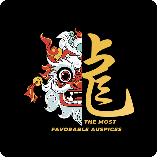 卡通狮子头像龙中文字母图案男装印花素材中国风印花素材